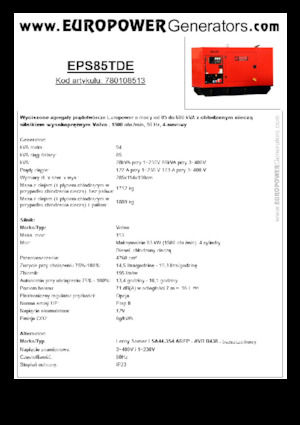 Diesel Power Generators Europower EPS85TDE (LS)