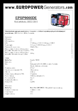 Diesel Power Generators Europower EPSP9000DE (MA)