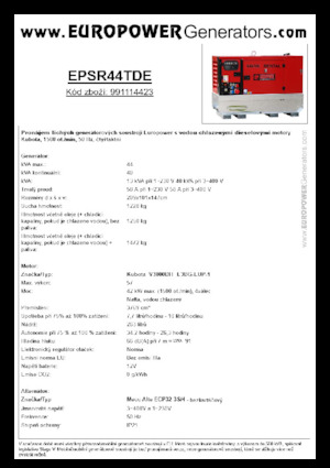 Diesel Power Generators Europower EPSR44TDE (MA)