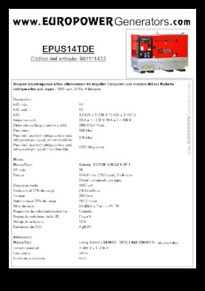 Dizel Jeneratörler Europower EPUS14TDE (LS)