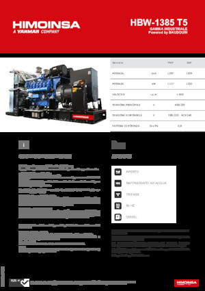 Diesel Power Generators HIMOINSA HBW-1385 T5