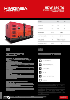 Diesel Power Generators HIMOINSA HDW-660 T6