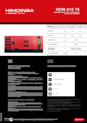 Diesel Power Generators HIMOINSA HDW-910 T6