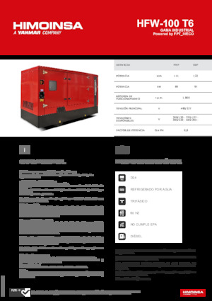 Diesel Power Generators HIMOINSA HFW-100 T6