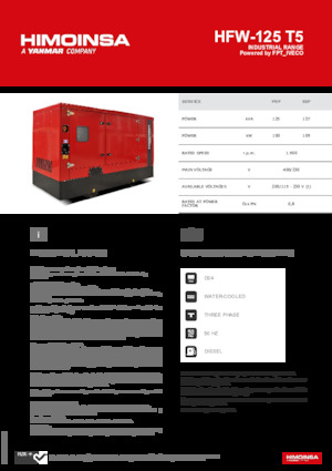 Diesel Power Generators HIMOINSA HFW-125 T5