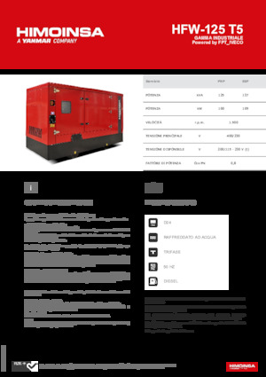 Diesel Power Generators HIMOINSA HFW-125 T5