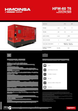 Diesel Power Generators HIMOINSA HFW-60 T6