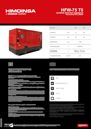 Diesel Power Generators HIMOINSA HFW-75 T5