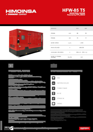 Diesel Power Generators HIMOINSA HFW-85 T5