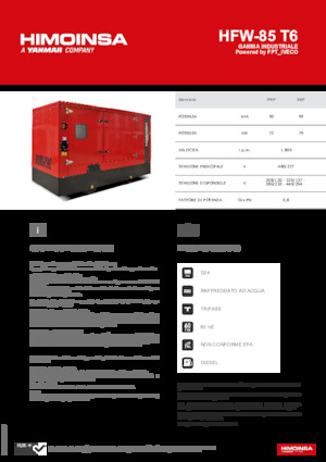 Diesel Power Generators HIMOINSA HFW-85 T6