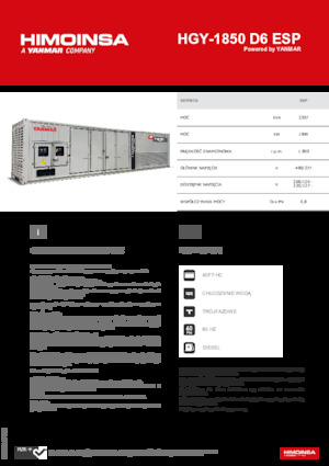 Diesel Power Generators HIMOINSA HGY-1850 D6 ESP