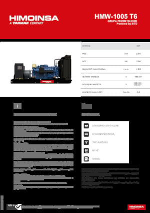 Diesel Power Generators HIMOINSA HMW-1005 T6