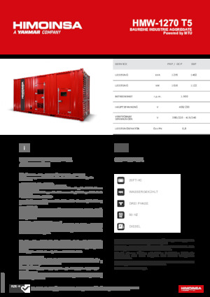 Diesel Power Generators HIMOINSA HMW-1270 T5