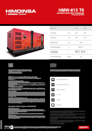 Diesel Power Generators HIMOINSA HMW-615 T6