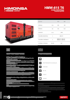 Diesel Power Generators HIMOINSA HMW-615 T6