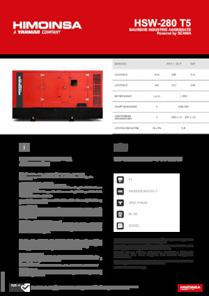 Dizel Jeneratörler HIMOINSA HSW-280 T5