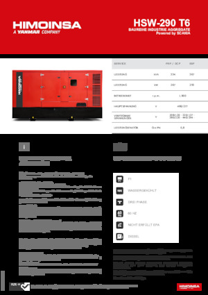 Dizel Jeneratörler HIMOINSA HSW-290 T6