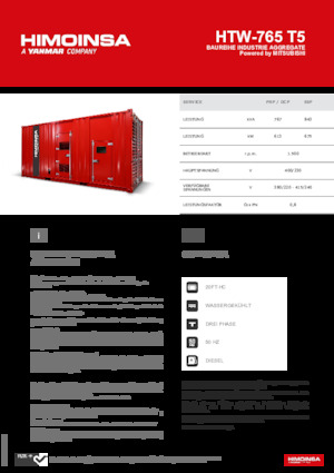 Diesel Power Generators HIMOINSA HTW-765 T5
