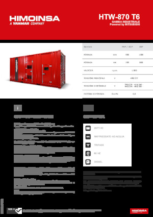 Diesel Power Generators HIMOINSA HTW-870 T6