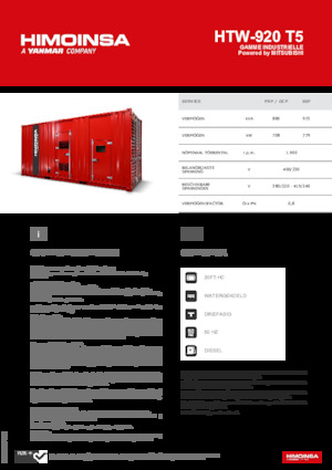 Dizel Jeneratörler HIMOINSA HTW-920 T5