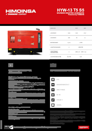 Dizel Jeneratörler HIMOINSA HYW-13 T5 S5