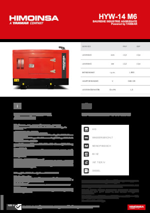 Diesel Power Generators HIMOINSA HYW-14 M6