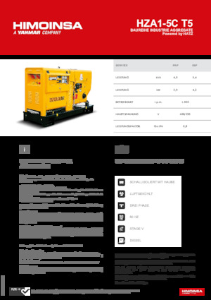 Diesel Power Generators HIMOINSA HZA1-5C T5