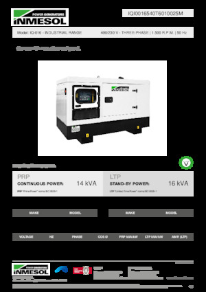 Dizel Jeneratörler INMESOL IQ-016