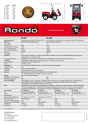 Municipal Tractors Front Hitch Carraro Rondo K 327