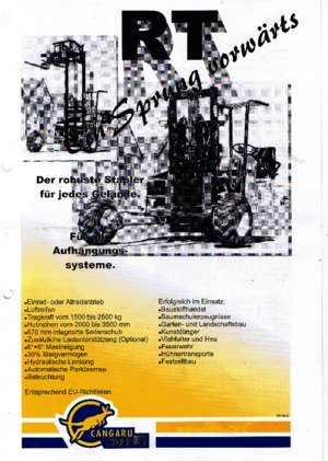 Diesel Truck Mounted Forklifts Cangaru / Transmanut RT 6D6.4.2028 F