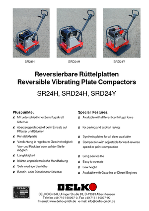 Reversible Vibratory Plate Compactors Delko SRD 24 H