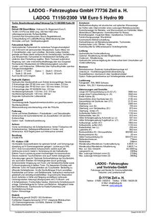 Municipal Tractors Front Hitch Ladog T 1150/2300 T3