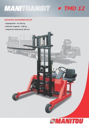 Dizel kamyon monteli forkliftler Manitou TMD 12