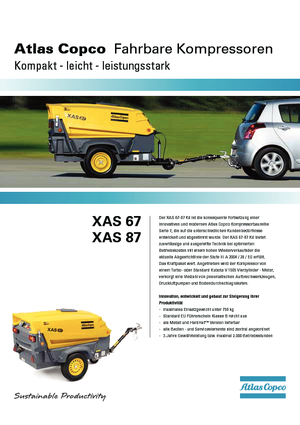 Portable Air Compressors - Diesel, Electric, Gasoline Atlas Copco XAS 67 Dd