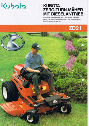 Municipal Tractors Front Hitch Kubota ZD 21
