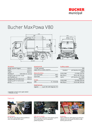 Dual Operation Sweeper Trucks Bucher-Schörling MaxPowa V80m