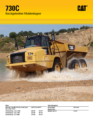 Mafsallı damperli kamyonlar Caterpillar 730C