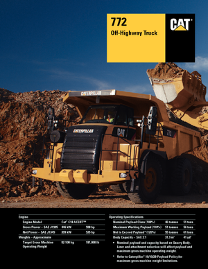 Rigid Dump Trucks Caterpillar 772