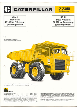 Rigid Dump Trucks Caterpillar 773 B
