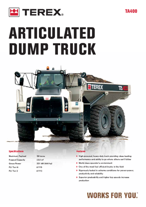 Articulated Dump Trucks Terex TA 400