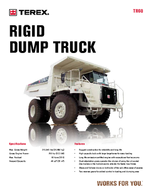 Rigid Dump Trucks Terex TR 60