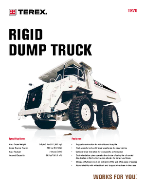 Rigid Dump Trucks Terex TR 70