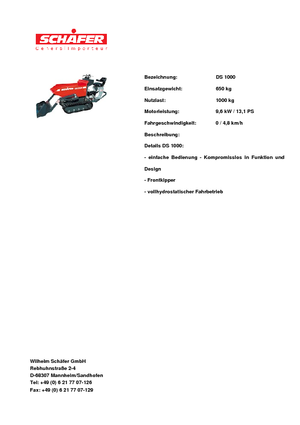 Tracked Dumpers SCHÄFER DS 1000