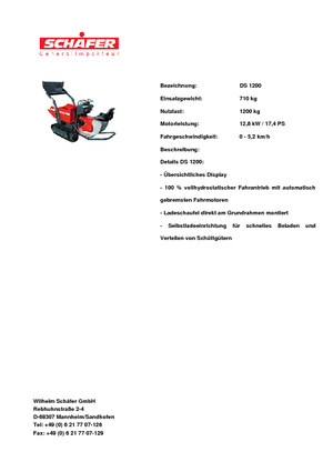 Tracked Dumpers SCHÄFER DS 1200