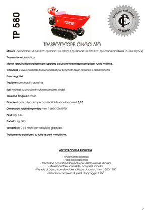 Tracked Dumpers Camisa TP 580