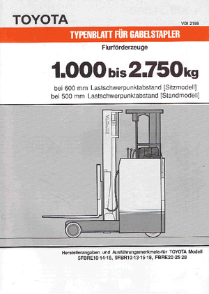 Electric forklifts Toyota 5 FBRE 14-48