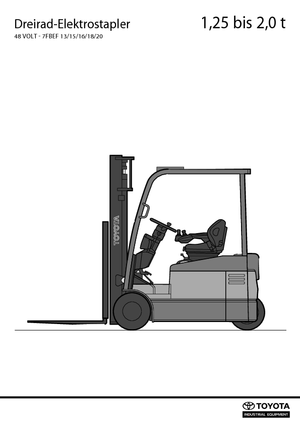 Elektrikli ön-forklift kamyonları Toyota 7 FBEF 20