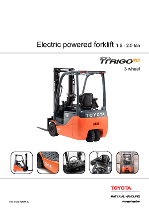 Electric forklifts Toyota 8 FBET 18