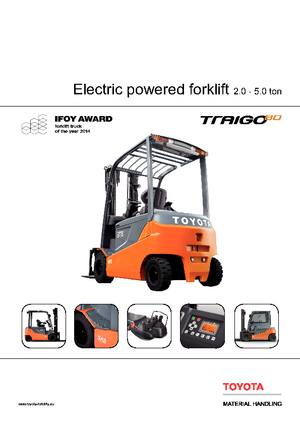 Elektrikli ön-forklift kamyonları Toyota 8 FBMKT 30