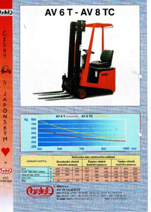 Elektrikli ön-forklift kamyonları Belet AV 6 T